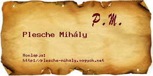 Plesche Mihály névjegykártya